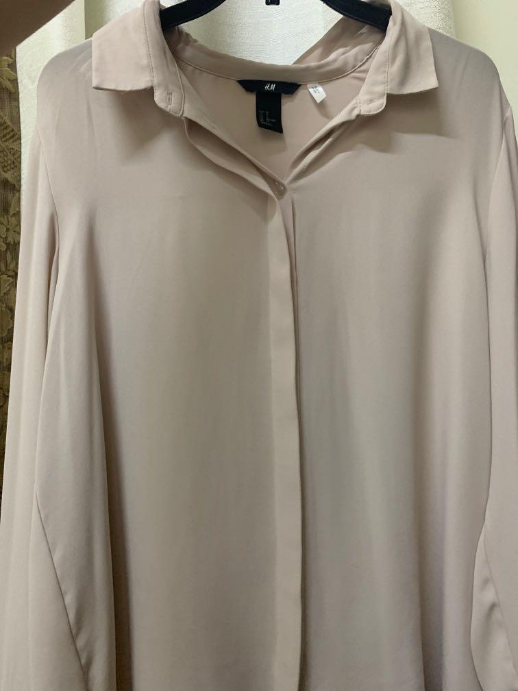 H \u0026 M NUDE LONGSLEEVES POLO FOR WOMEN 