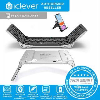 iClever BK03 Mini Foldable BT 5.1 Wireless Keyboard, Durable Aluminum Alloy Housing, for iOS Android, Windows, PC, Tablet, with Rechargable Li-ion Battery
