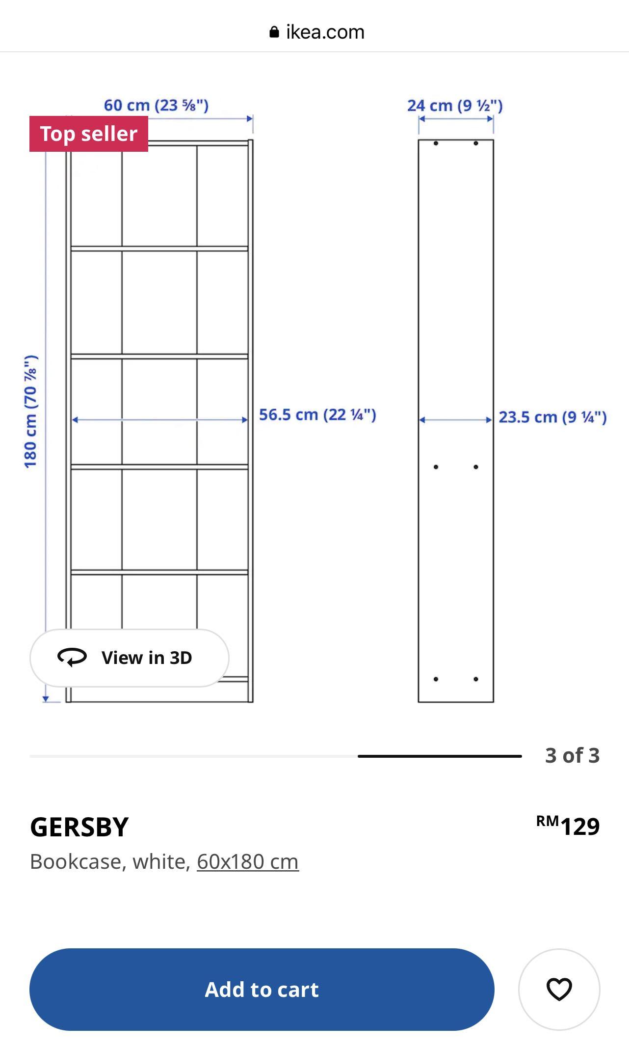 Ikea gersby on sale dimensions