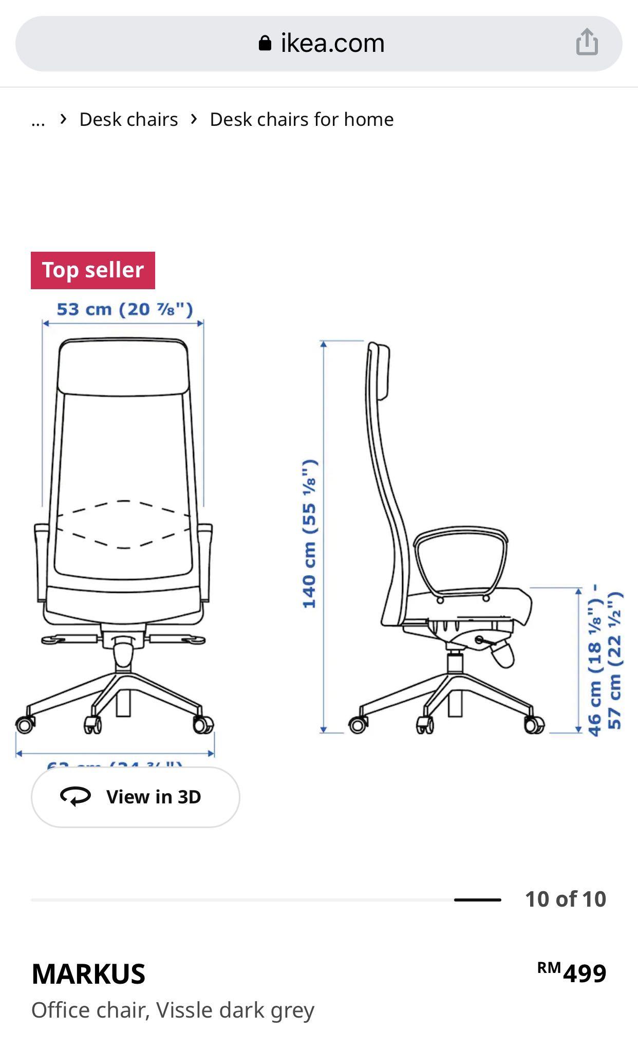 IKEA Markus Office Chair Furniture Home Living Furniture