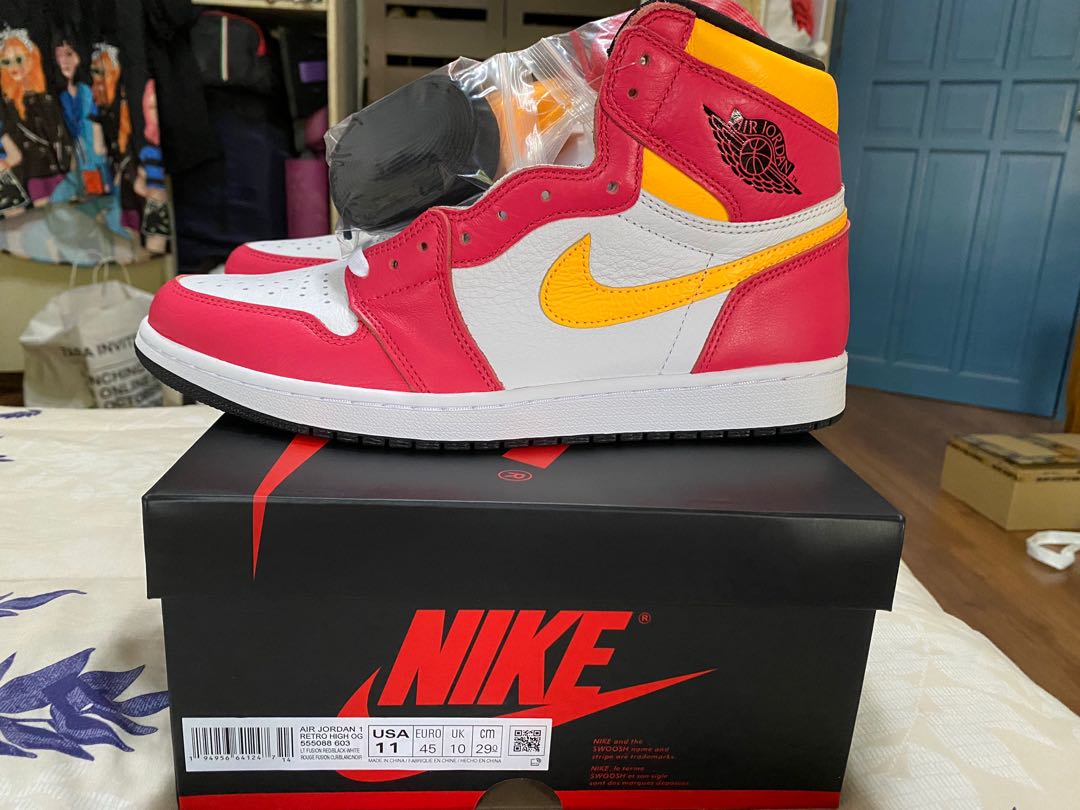 Jordan 1 High Fusion Red US11, Men's Fashion, Footwear, Sneakers on  Carousell
