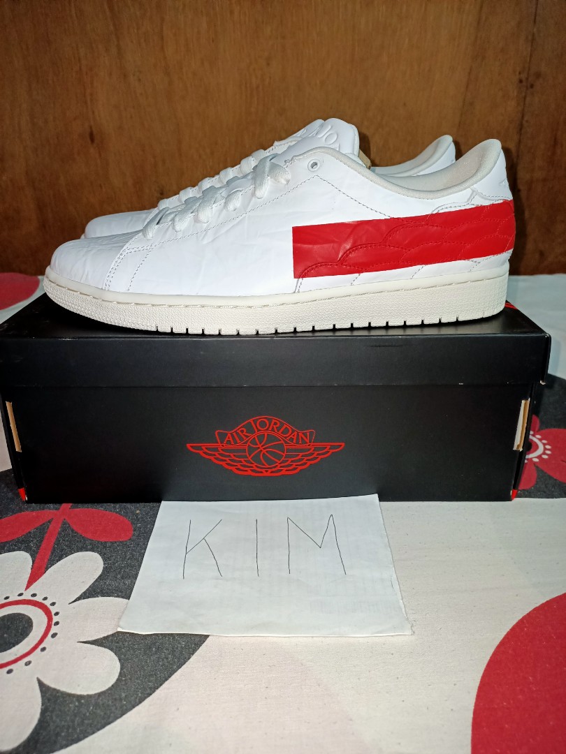 Jordan 1 Low Centre Court White University Red Men #39 s Fashion Footwear