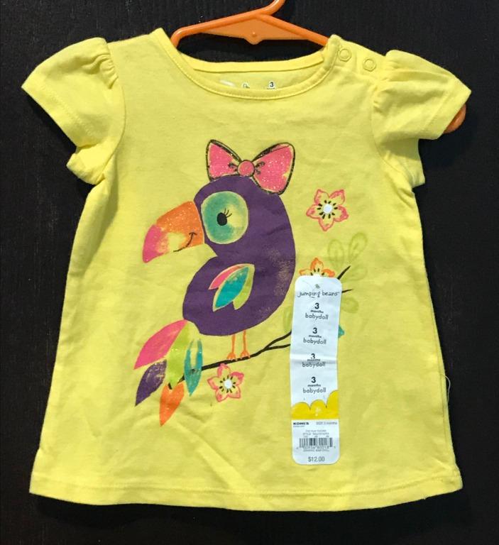 NEW JUMPING BEANS BABY GIRLS SIZE 3 6 9 12 18 MONTHS BABYDOLL OR T-SHIRT/TOPS 