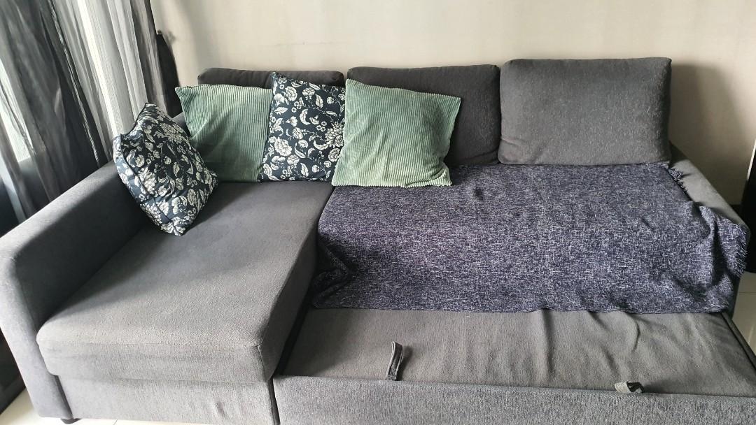 Like New IKEA FRIHETEN corner Sofa Bed with storage in Hyllie dark grey