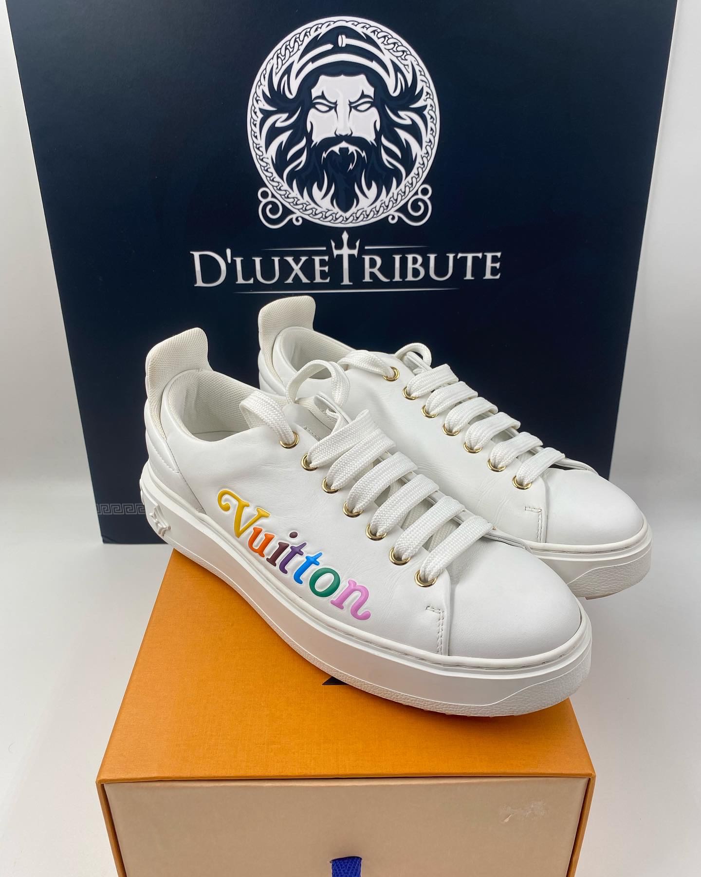 Louis Vuitton White Sneakers Rainbow