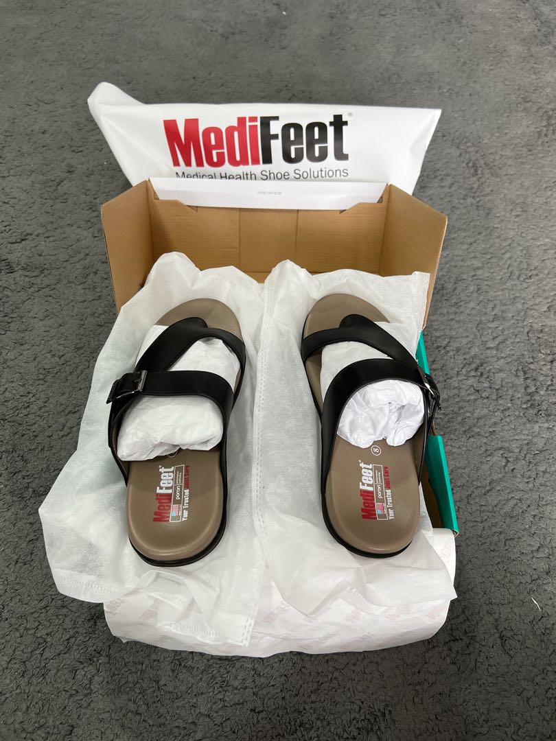 Men Sandals Medical Health Shoe MediFeet Medi Feet M0118, Men's Fashion