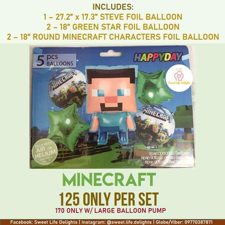 2x  MINECRAFT BIRTHDAY BALLOONS BALLOON PARTY SUPPLIES Toy