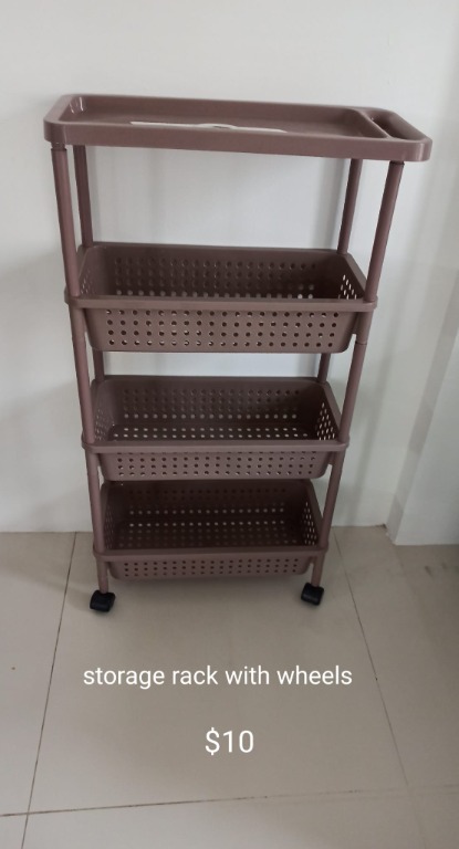 Multi Tier Plastic Storage Rack, Furniture & Home Living, Furniture ...