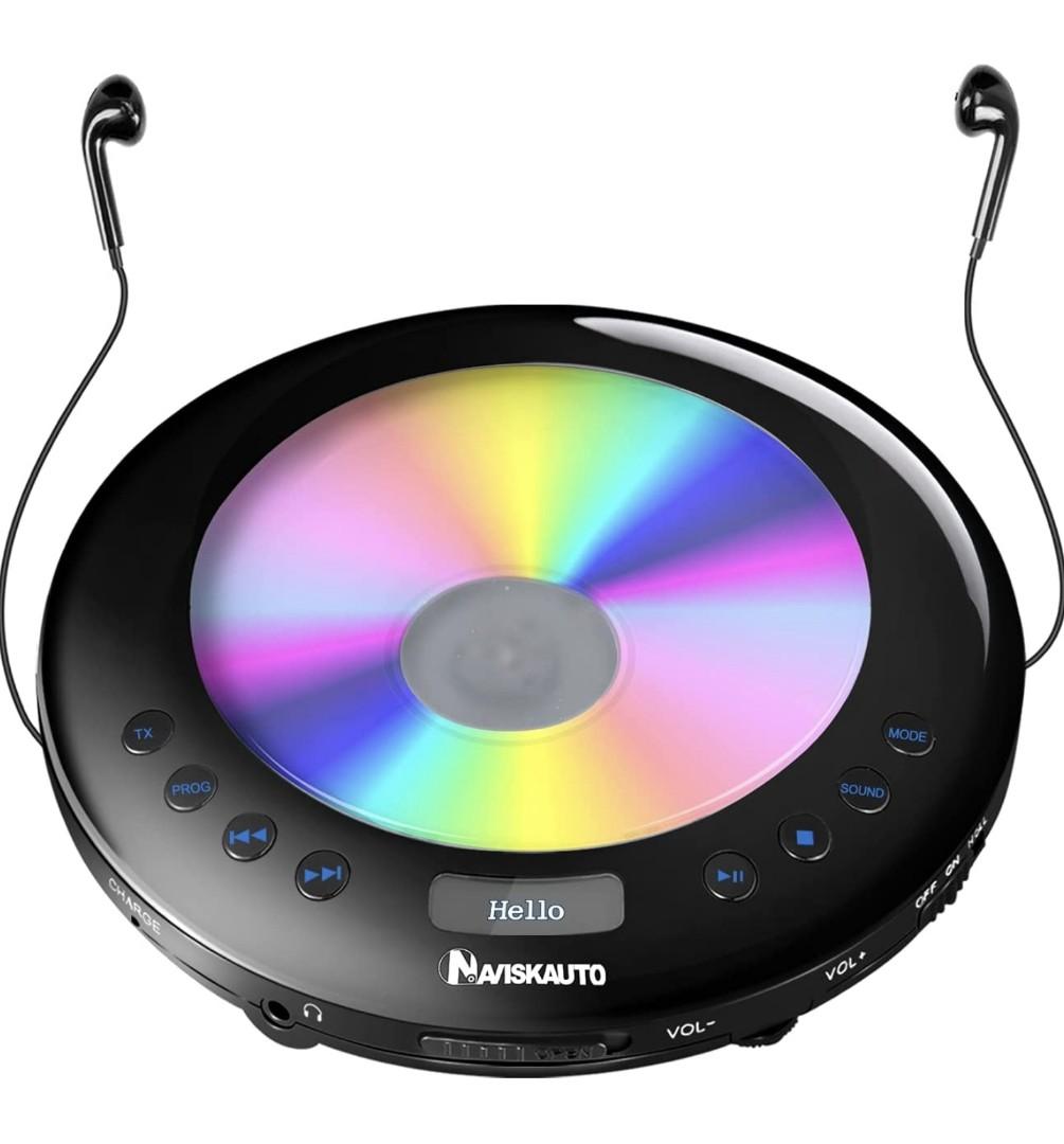 NAVISKAUTO Portable CD Player for Car with 2000mAh Rechargeable Battery