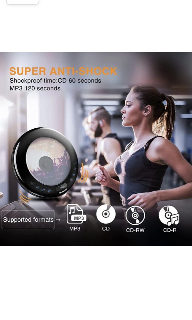 NAVISKAUTO Portable CD Player for Car with 2000mAh Rechargeable Battery