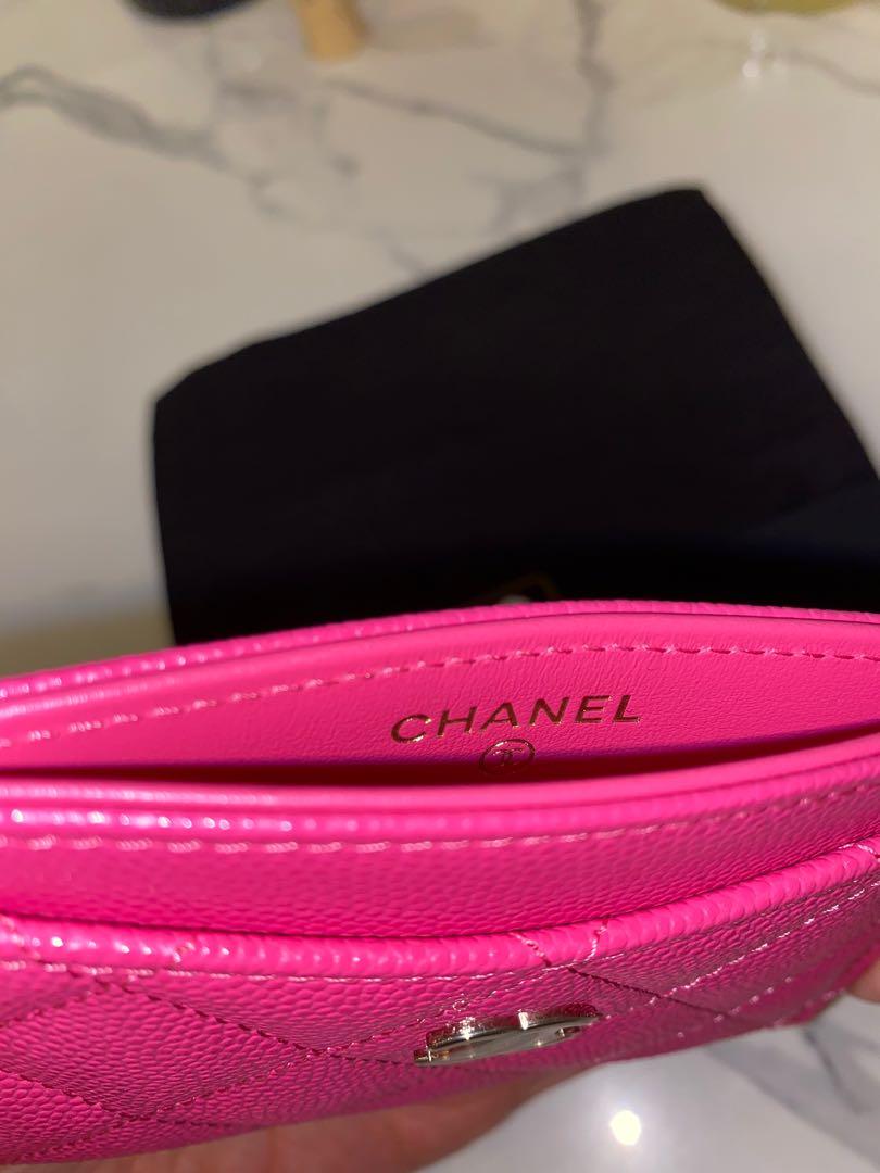 Chanel 23K Pink Large CC Caviar Classic Card Case Holder / Wallet NEW  Authentic