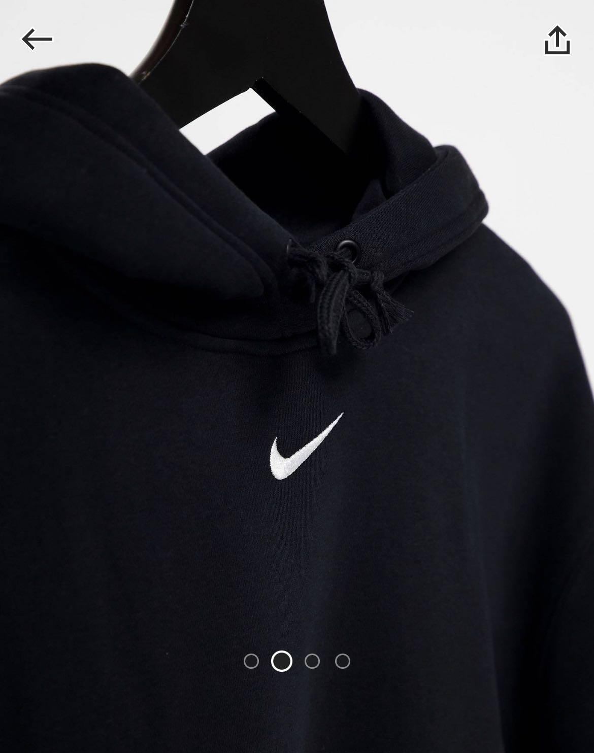 Nike black mini swoosh oversized hoodie 2025