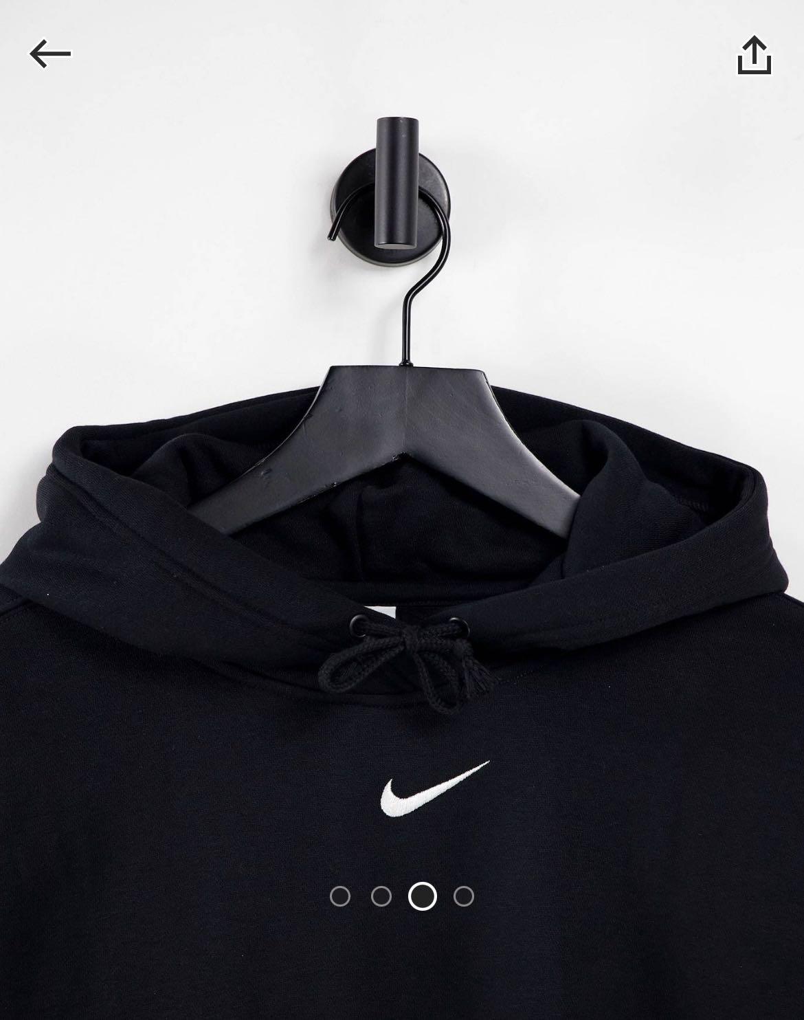 Nike mini swoosh oversized hoodie in blac clearance