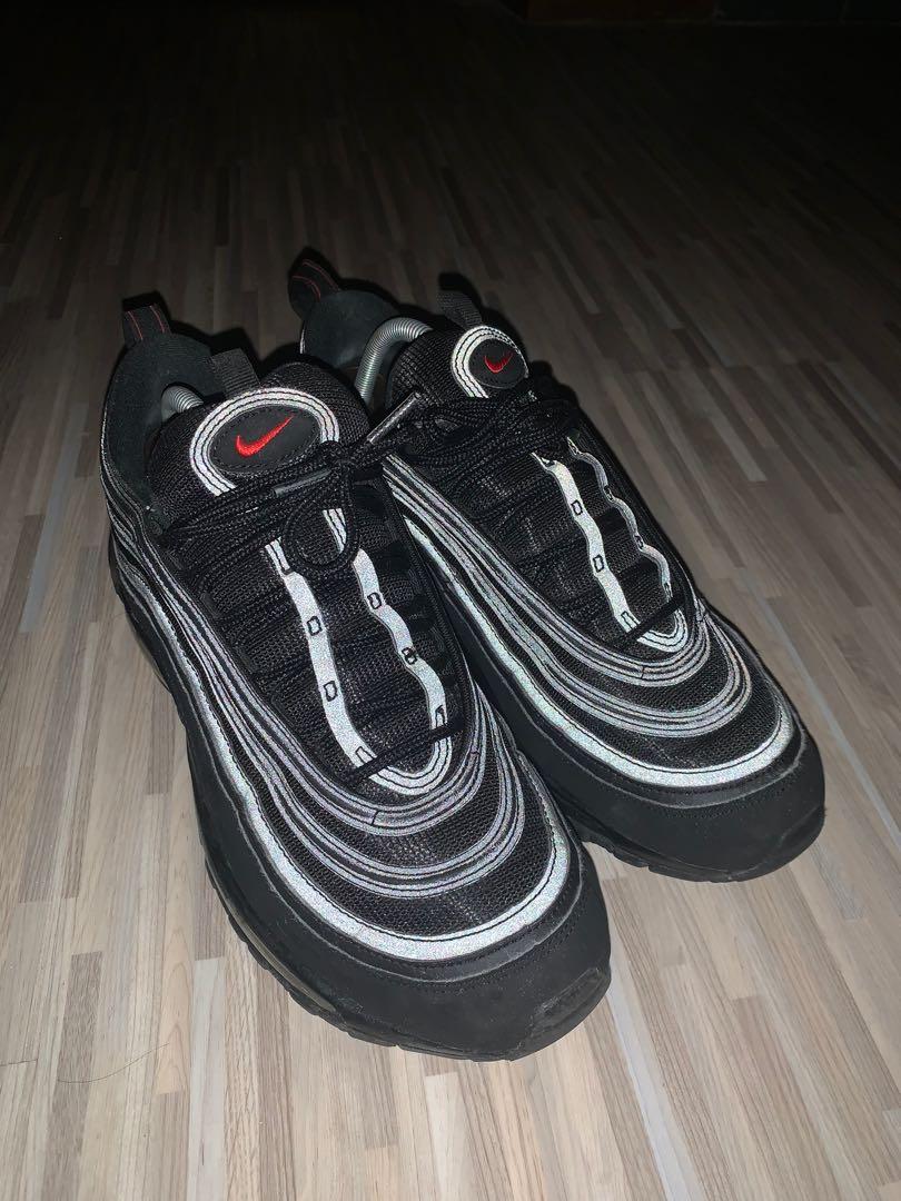 Nike ID Air Max 97 All Black Men s Fashion Footwear Sneakers on