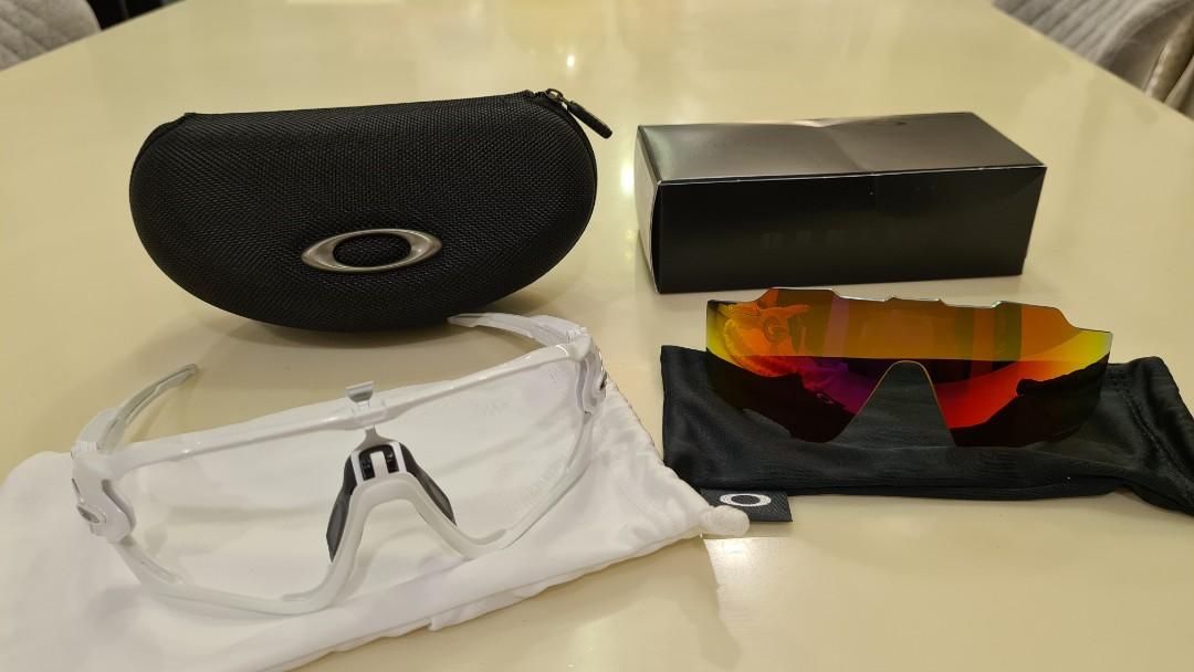 Oakley jawbreaker polished white photochromic custom frame with