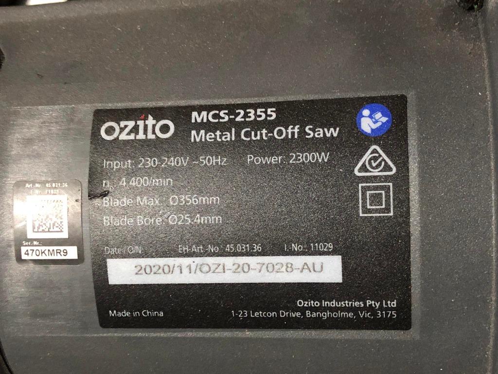 Ozito Metal CutOff Saw, Commercial & Industrial, Construction Tools & Equipment on Carousell