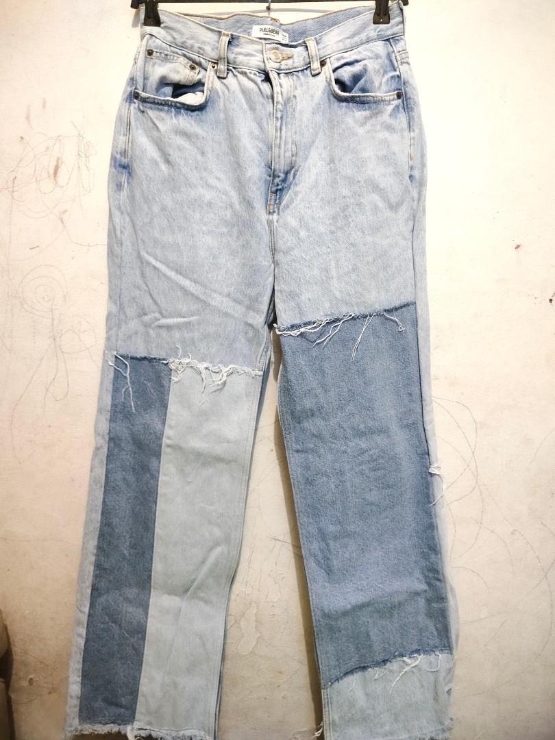 Pull and bear patchwork denim pants 