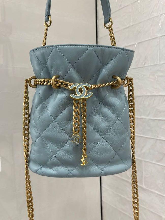 *RARE* Chanel 22p mini bucket bag in light blue