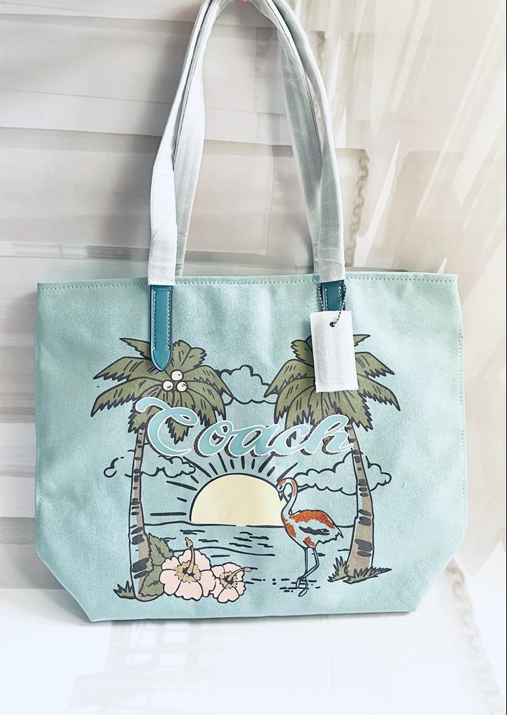 Coach flamingo tote bag shop