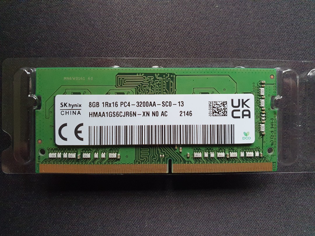 SK Hynix DDR4 3200MHz 8GB Laptop RAM, Computers & Tech, Parts ...