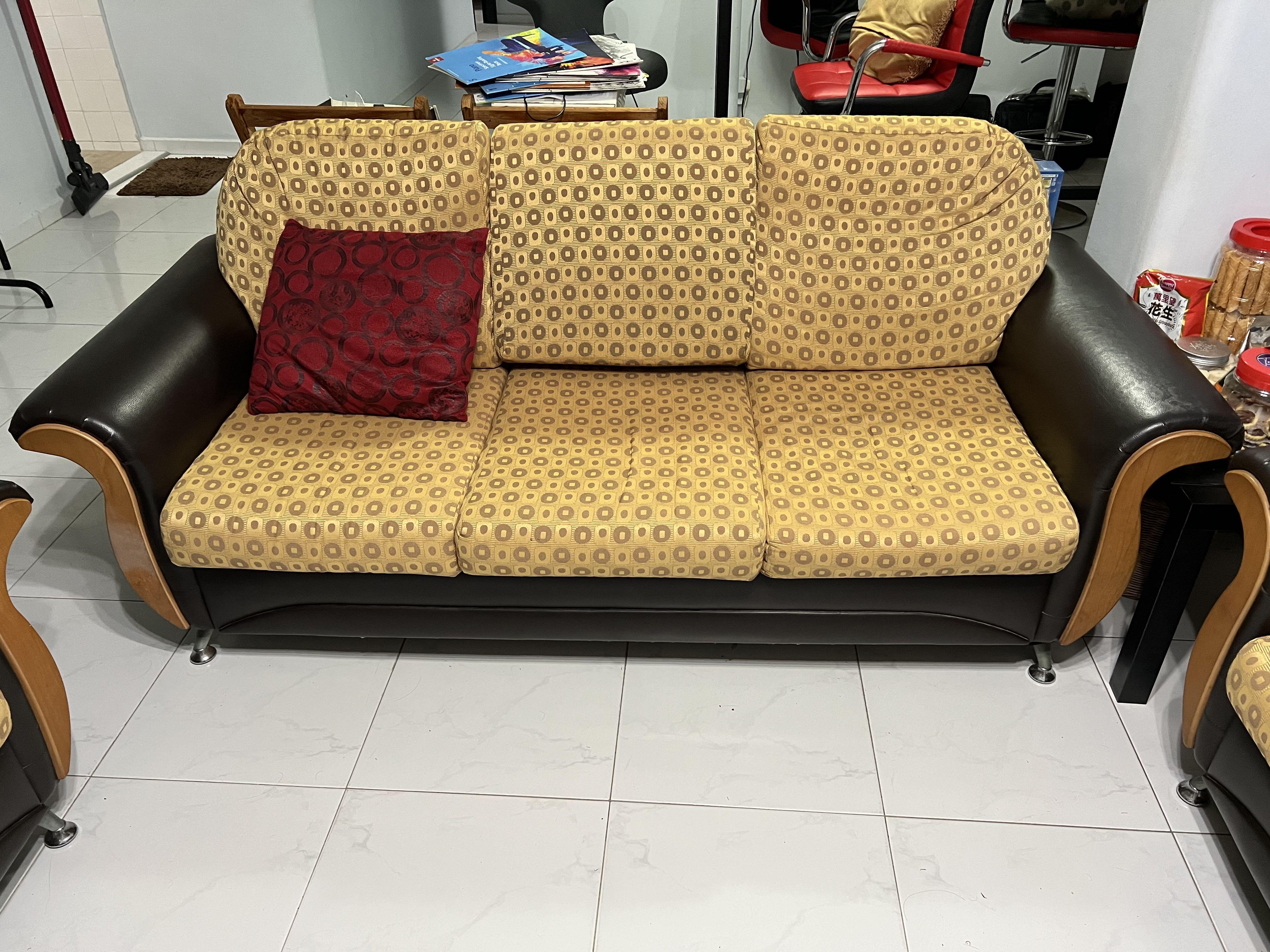 Sofa Set 3 + 1 + 1, Furniture & Home Living, Furniture, Sofas on Carousell