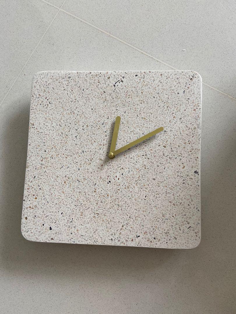 Terrazzo wall clock, Furniture & Home Living, Home Decor, Clocks on