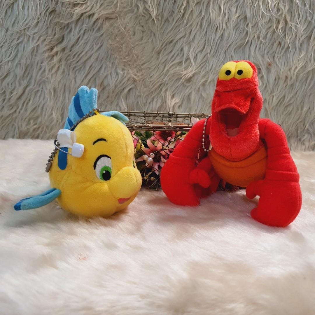 The little mermaid, flounder and sebastian charms/pins, Hobbies & Toys