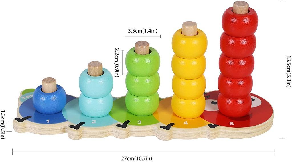 Toys of Wood Oxford Wooden Stacking Rings BabyLovely Caterpillar