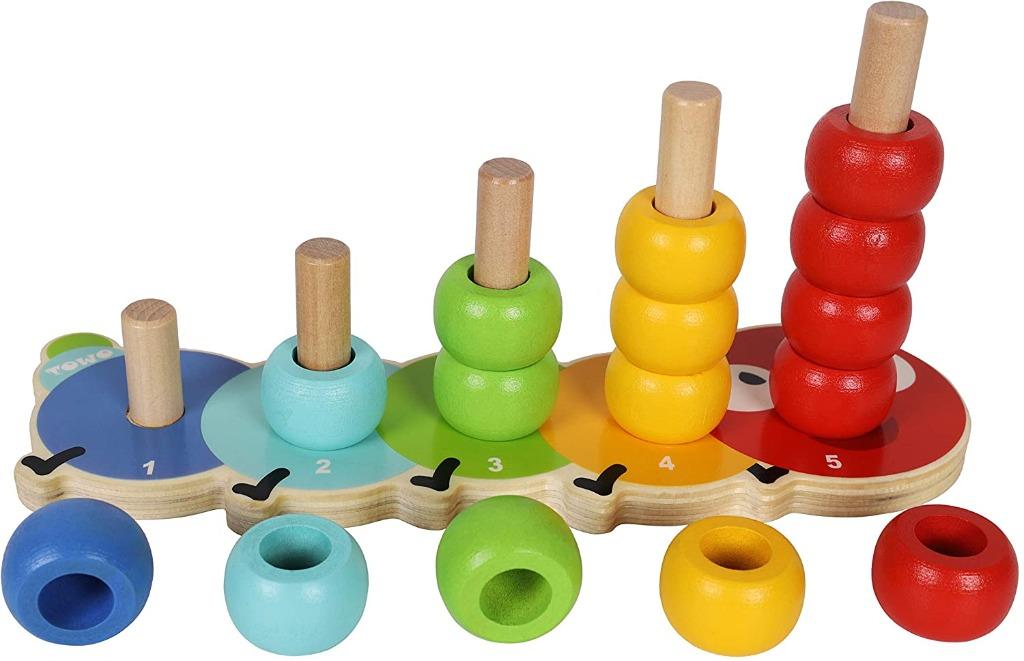 Toys of Wood Oxford Wooden Stacking Rings BabyLovely Caterpillar