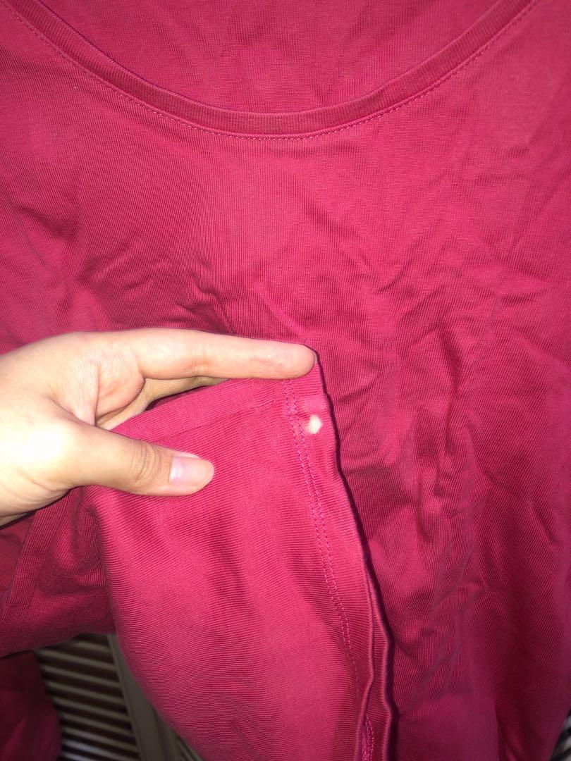Uniqlo Fuchsia Longsleeves (Category: Longsleeves) located in Antipolo. Submitted by declutteredthrifts (Listing ID 1141859923, Image 3). Description: ✨ Still in good condition but has small bleached spot on the hem (see last photo) ✨ Large on tag but also fits medium frames ✨ More photos and details upon request.