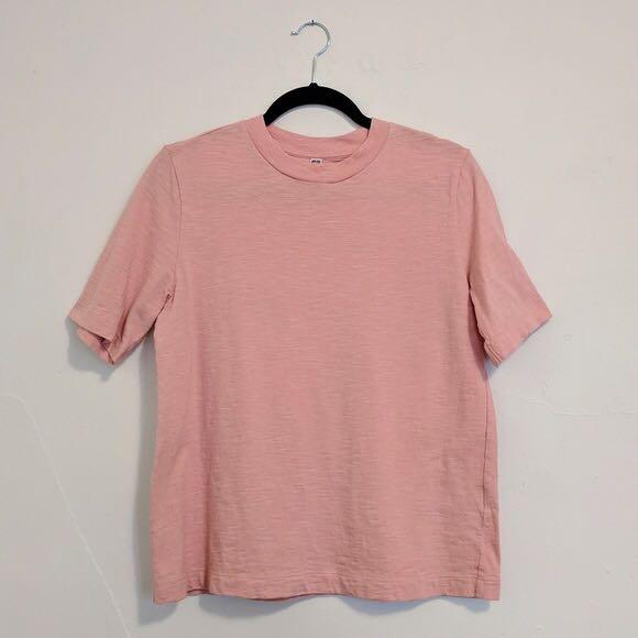 Uniqlo Slub T-shirt in orange Pink 