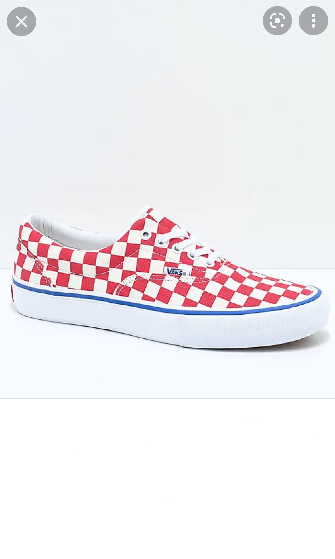 Vans Era Pro Rococo Red Off White Checkered Skate Shoes Men s