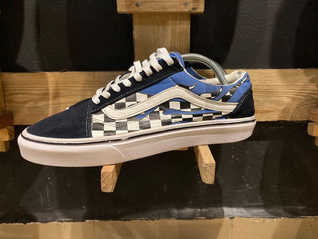Navy blue flame vans sales