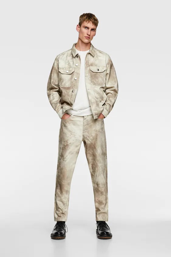 Zara tie sales dye denim jacket