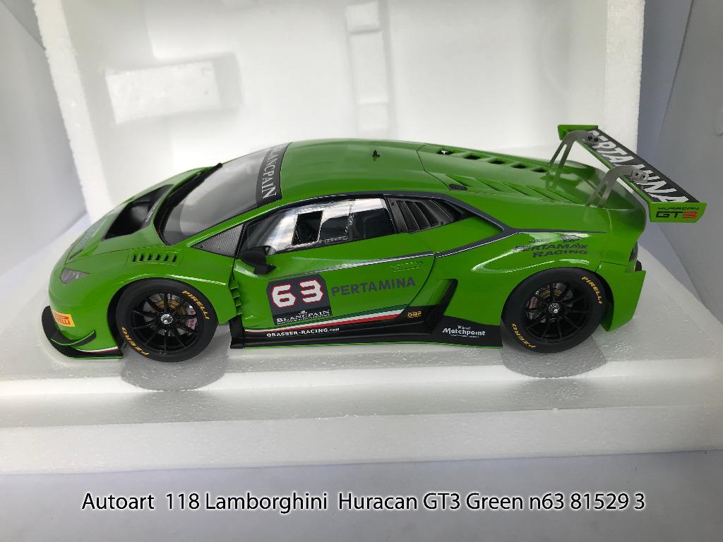 1711 Autoart 1:18 Lamborghini Huracan GT3 Green n63 81529, 興趣及遊戲, 玩具 遊戲類-  Carousell