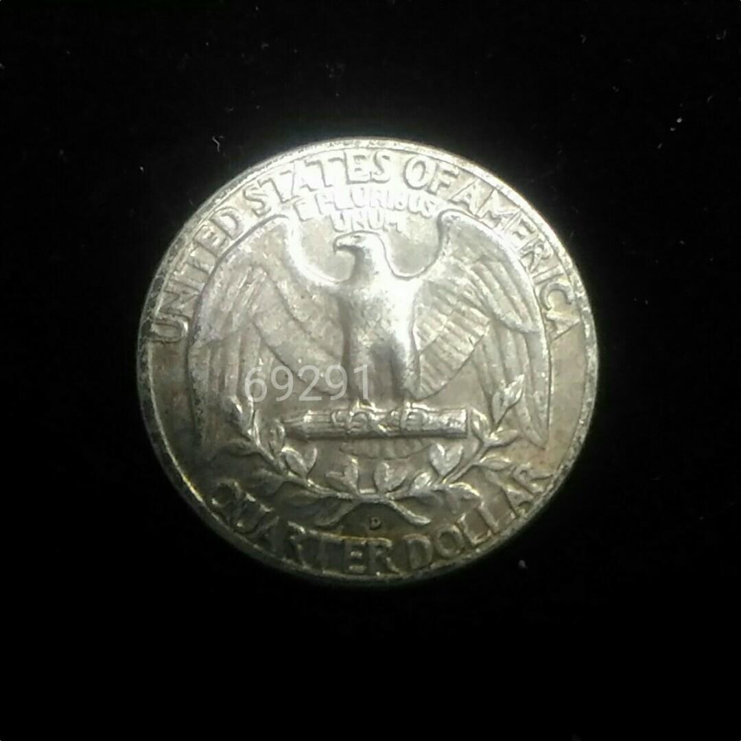 1964美國25美分銀幣，美國25美分硬幣，美國銀幣，銀幣，收藏錢幣，錢幣，幣，紀念幣~1964年美國25美分硬幣單枚價, 書籍、休閒與玩具, 收藏、紀念品,  錢幣、紙鈔在旋轉拍賣