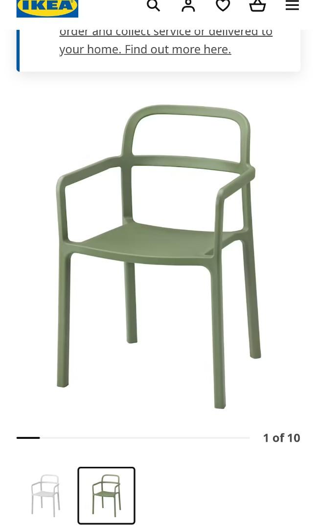 2 Green Chair (Ikea YPPERLIG), Furniture & Home Living, Furniture