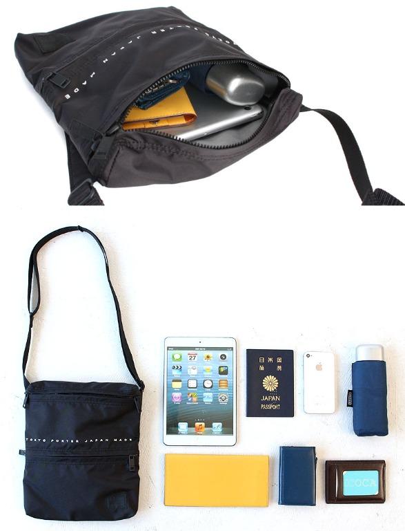 2色Porter Flat shoulder Bag 140g 19 x 24 x 3.5 cm, 男裝, 袋, 腰袋
