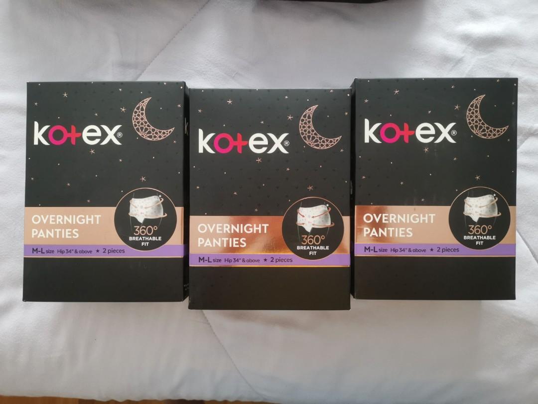 3 boxes Kotex overnight panties M-L, Beauty & Personal Care