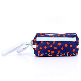 日本 LeSportsac X TSUMORI CHISATO 藍橙色波點帆布 SMALL 2 ZIP WRISTLET 化妝袋64220307337857110