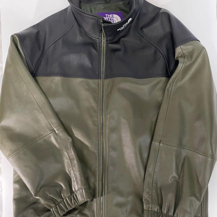 The north face purple top label field leather jacket