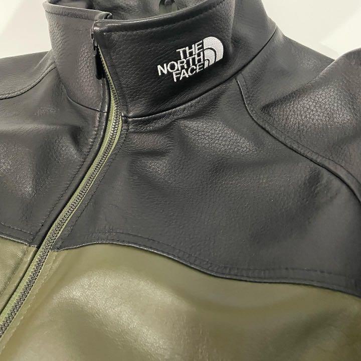 The north face purple top label field leather jacket