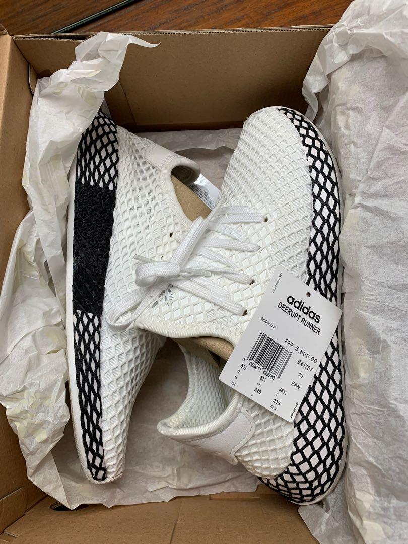 Adidas Deerupt Runner (White and Black), Footwear, on Carousell