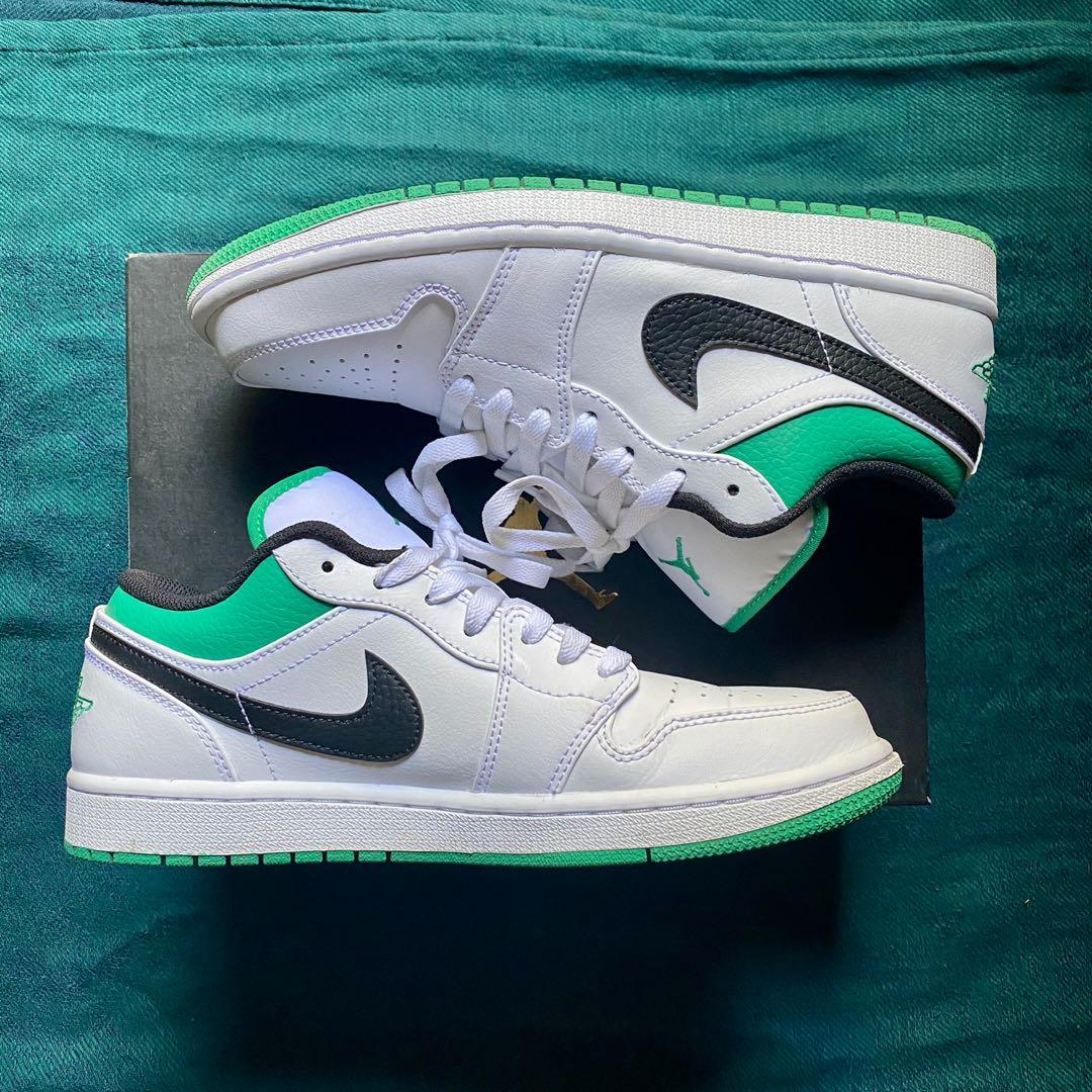 Air Jordan 1 Low White Lucky Green Black Men S Fashion Footwear Sneakers On Carousell Air Jordan 1 Low White Lucky Green Black Men S Fashion Footwear Sneakers On Carousell