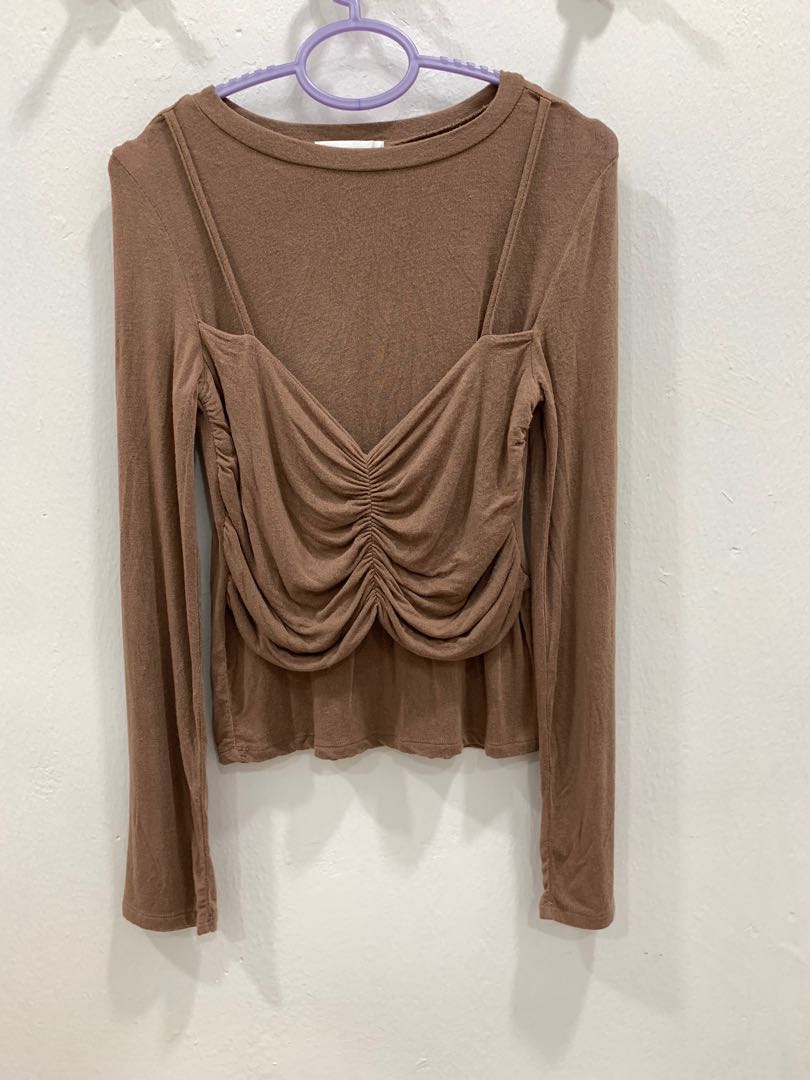 Airspace Brown Top, Women's Fashion, Clothes, Tops on Carousell