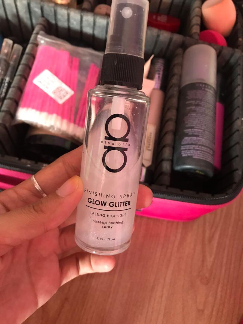Alha alfa setting spray glow glitter, Beauty & Personal Care, Face