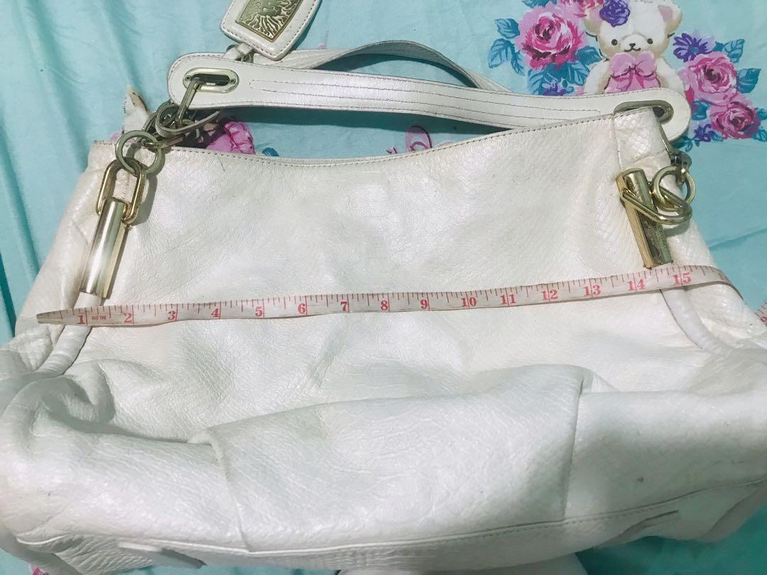 Anne Klein bag white with gold hardware, Women's Fashion, Bags