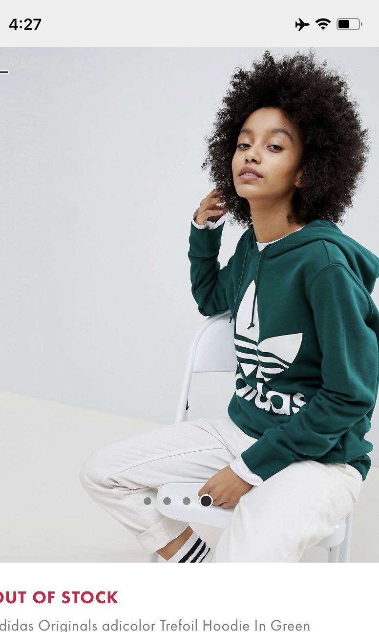 Adidas originals on sale trefoil hoodie green