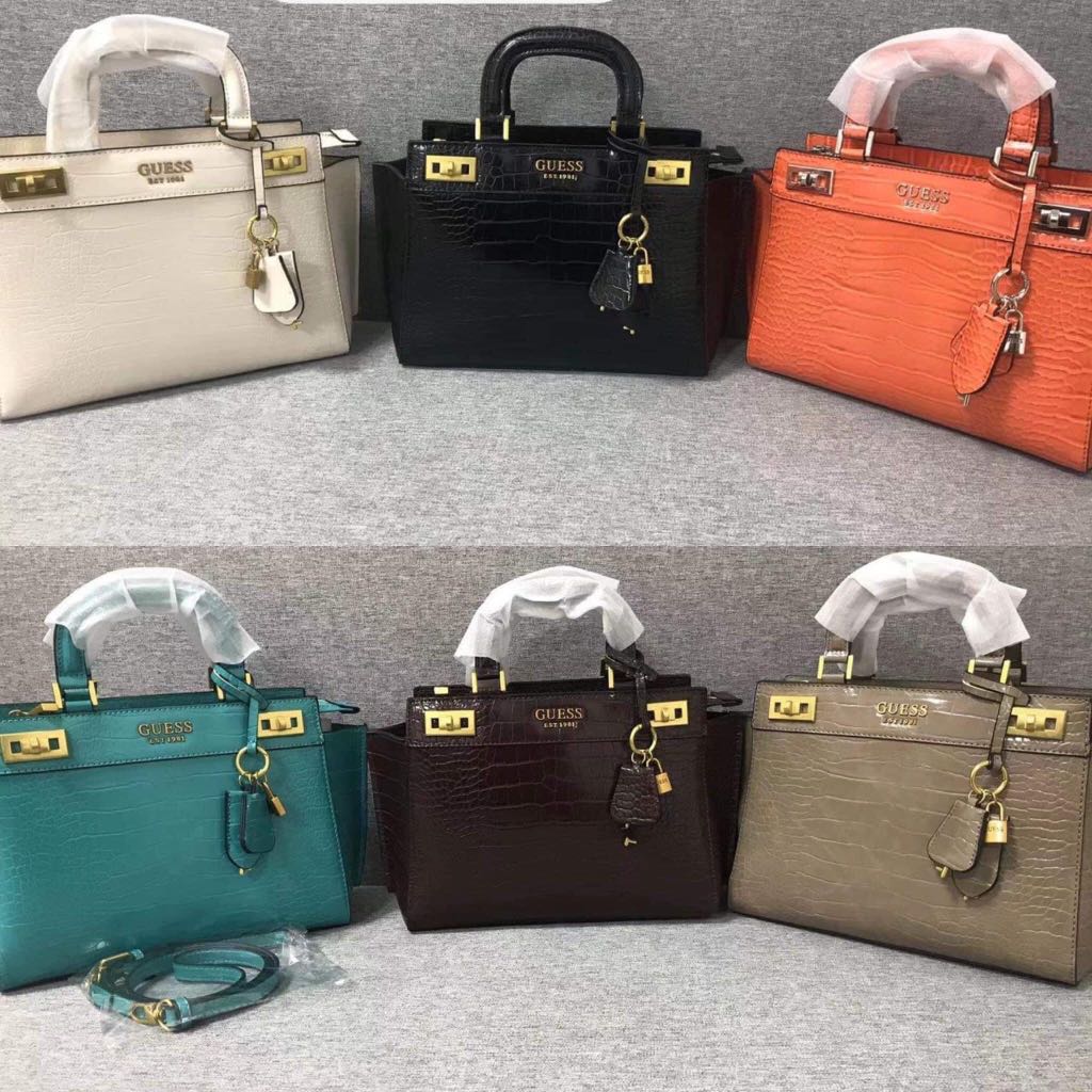 ATUAL ITEM ‼️ 🔥 GUESS KATEY CROC LuXURY SATCHEL 💕, Women's Fashion, Bags  & Wallets, Shoulder Bags on Carousell
