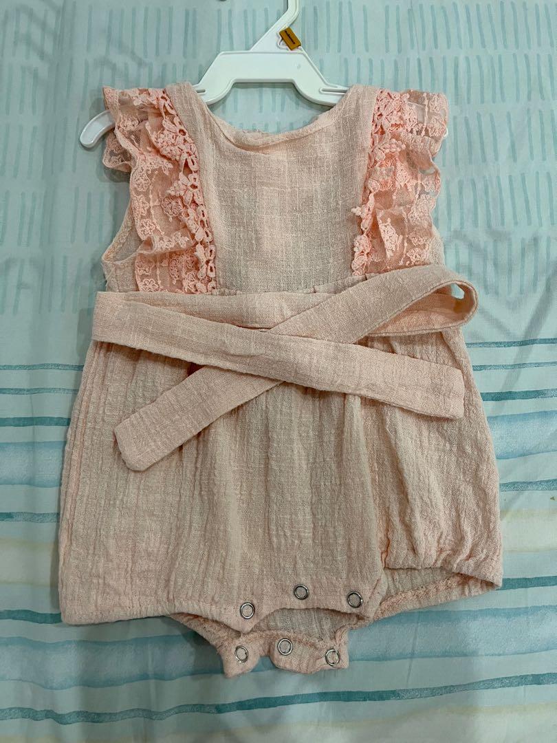 Peach romper baby top